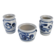 Vases en grès avec motif floral bleu cobalt de Westerwald, Allemagne, ensemble de 3