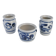 Vases en grès avec motif floral bleu cobalt de Westerwald, Allemagne, ensemble de 3