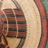 Lot de 3 chapeaux de paille et cuir, peuple Peul, Mali