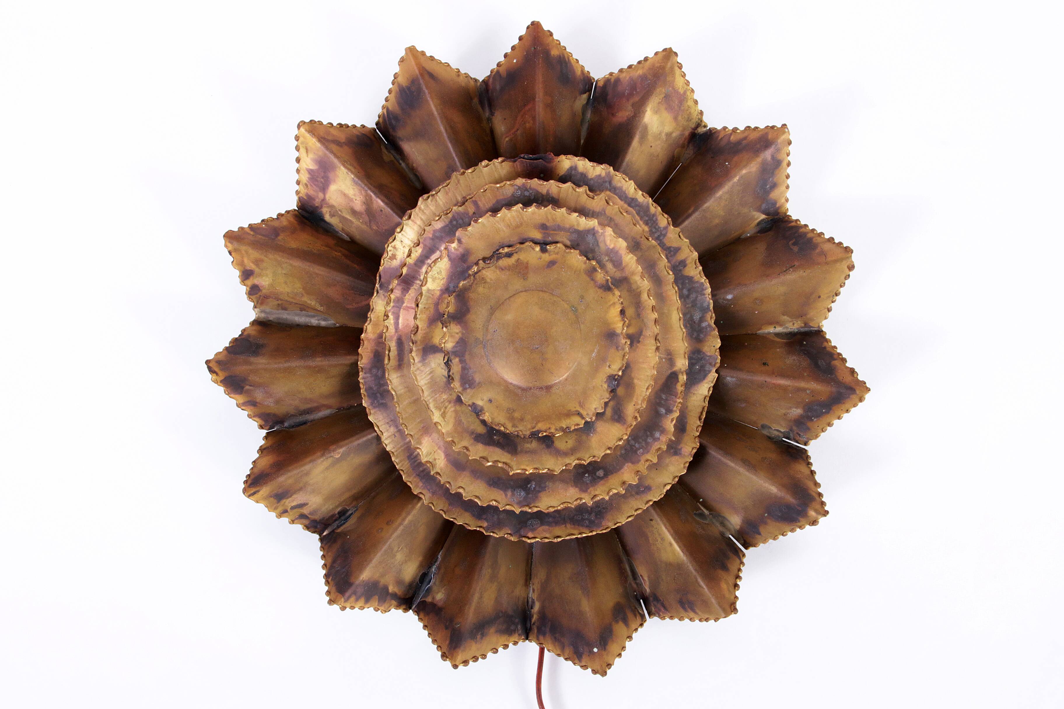 Vintage Brass Flower Wall Lamp by Svend Aage Holm Sørensen for Holm Sørensen & Co, 1960s