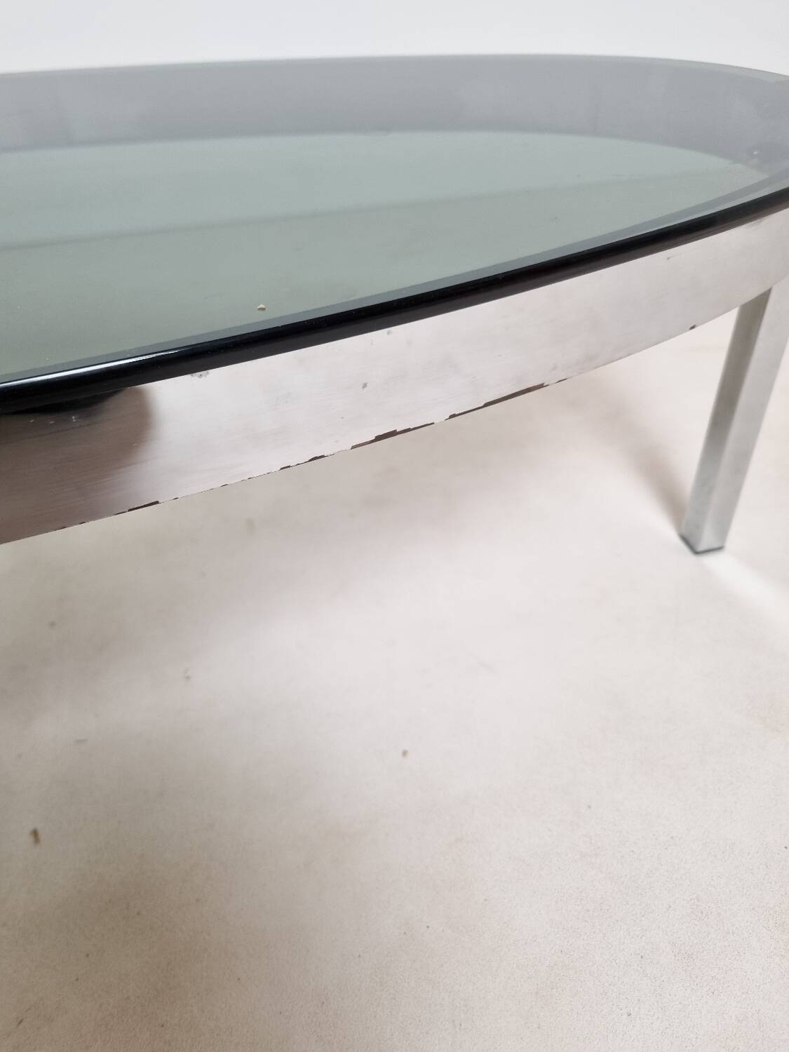 Vintage chrome and smoked glass coffee table