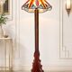 Lampe de sol Art Déco de l'École d'Amsterdam en vitrail