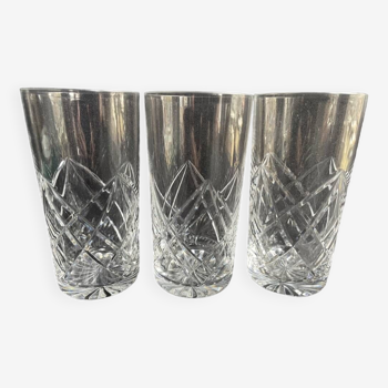 3 large Saint Louis Sammy service glasses stamped