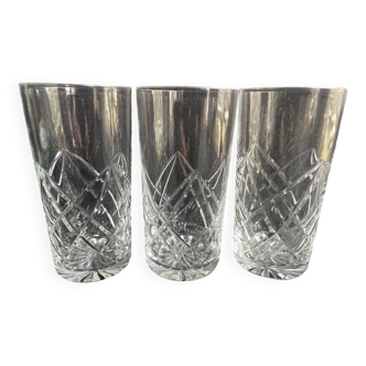 3 large Saint Louis Sammy service glasses stamped