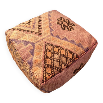 Vintage Kilim Pouf, Moroccan boujaad pouf, floor cushion cover