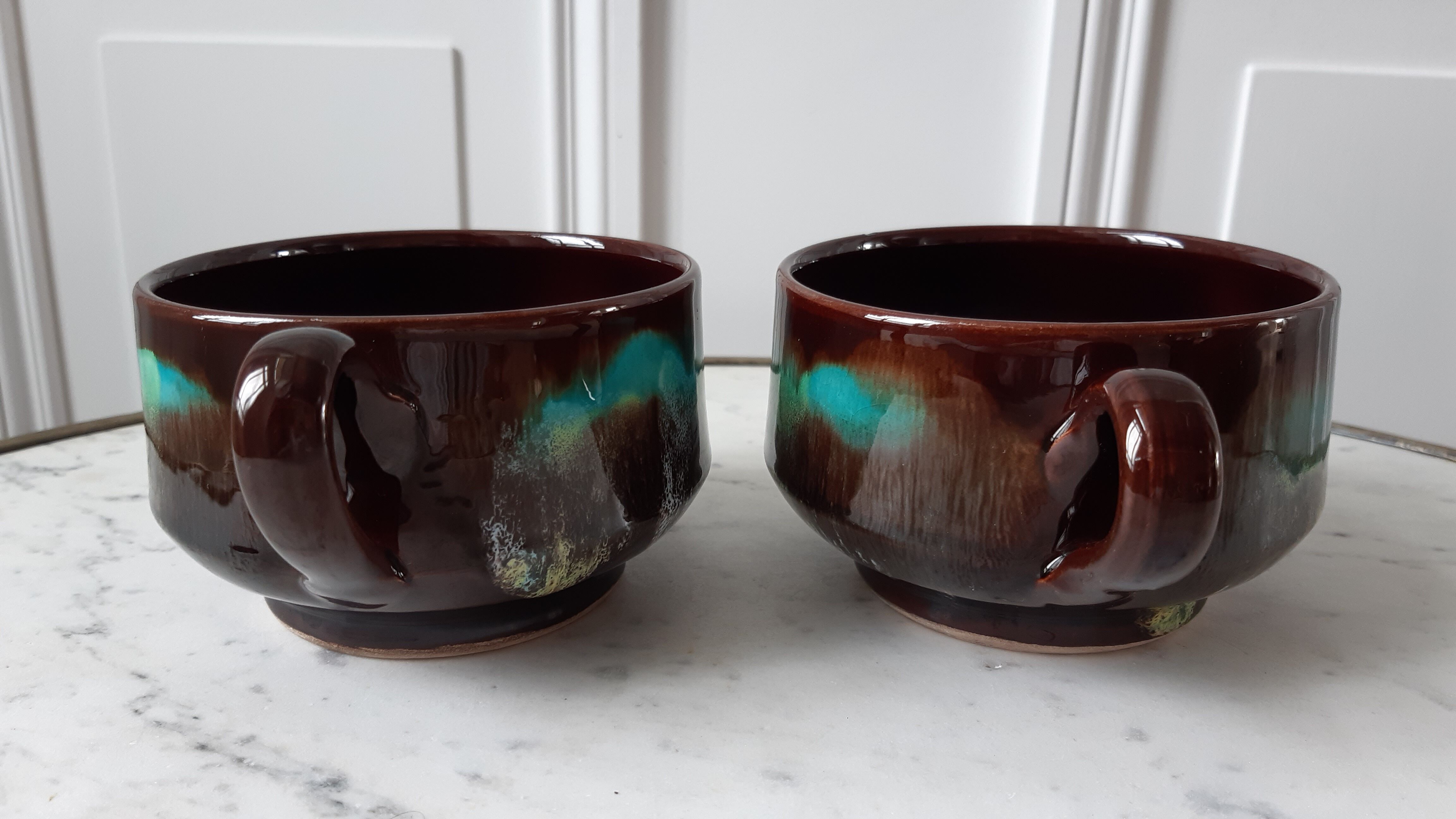 Duo of ceramic lunches Vallauris 70s