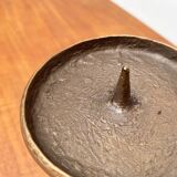 Brutalist metal candlestick mid-century