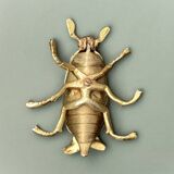 Vintage golden brass scarab