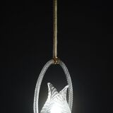 Charming Transparent Art Decò Barovier e Toso Pendant Light Murano Glass, 1940s