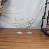 Pair of Art Nouveau Style Silver Plated Metal Candlesticks, BMF Made in Germany