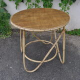 Rattan table.