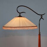 Osvaldo Borsani adjustable floor lamp brass & cherry wood 1950s