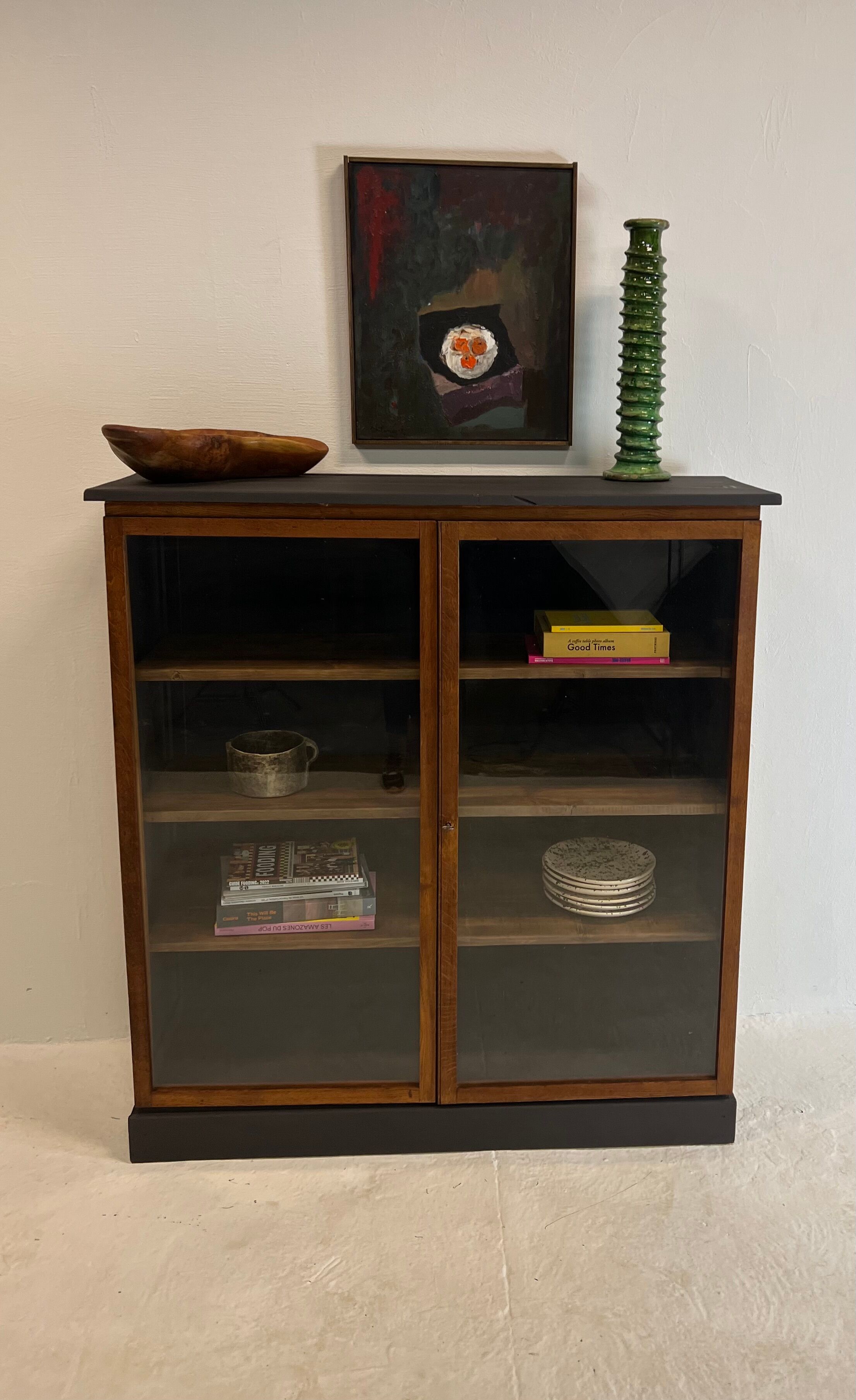 Oak showcase from the 50s