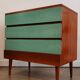 Commode Tchèque bois et formica vert d'eau