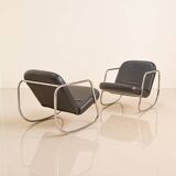 Pair of 60's "Rocking chair" lounge chairs