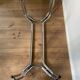Vintage 70s table in tubular chrome and smoked glass