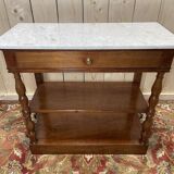 Console d'entrée en acajou Napoléon III et marbre de carrare