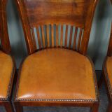 Set of 6 leather dining chairs