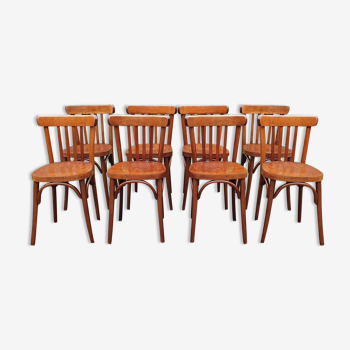 Lot 8 chaises bistrot en bois courbé