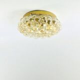 Large Amber Bubble Glass Ceiling Light by Helena Tynell for Limburg, Germany, 1960s