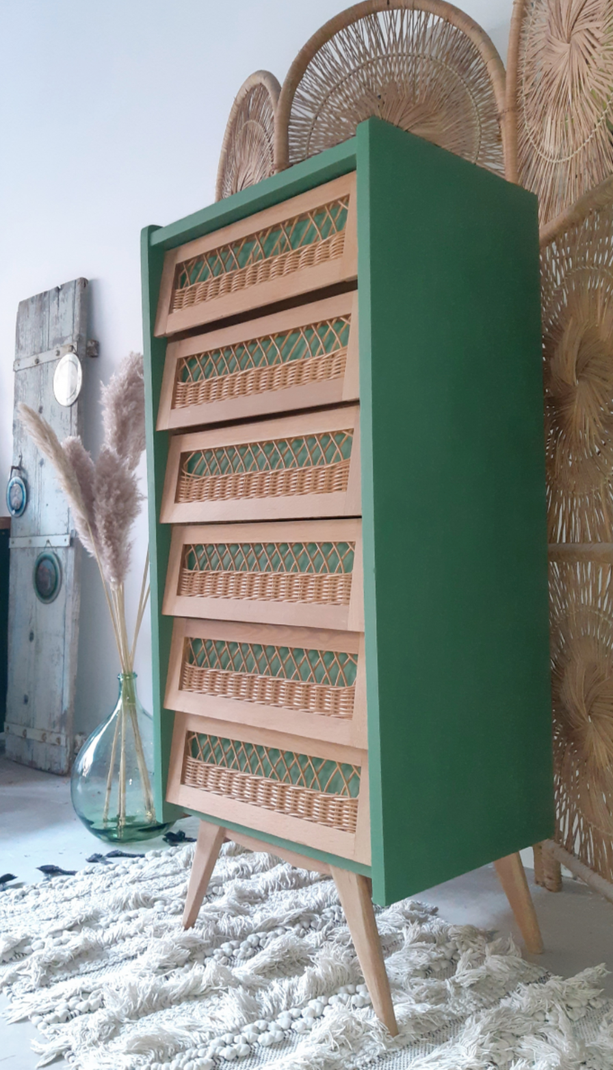 Vintage rattan chiffon