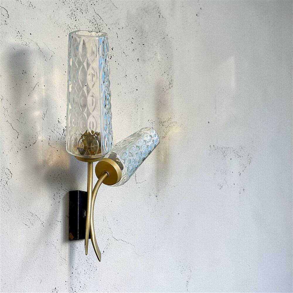 Mid Century Modern 1950s double wall sconce lamp