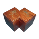 Exotic wood box double square shape