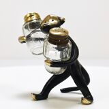 Set of salt and pepper shakers monkey Walter Bosse, Herta Baller, Austria, 1950s