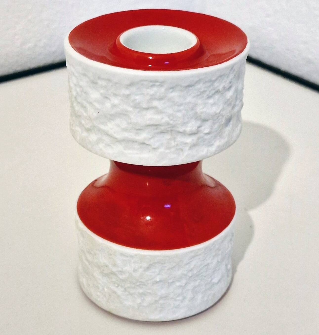 Vintage Candle Holder • Candlestick • Royal KPM • Porcelain • Biscuit • Op Art • Space Age • 1970