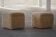 French mid-century cube poufs, a pair of lambswool stools, 1960s.