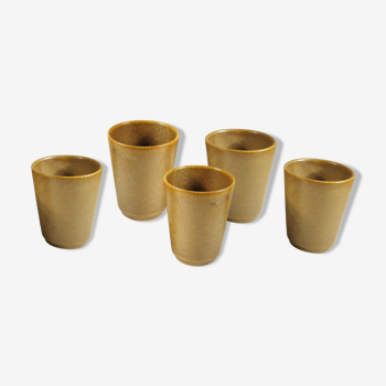 Lot of 6 sandstone cups 1970