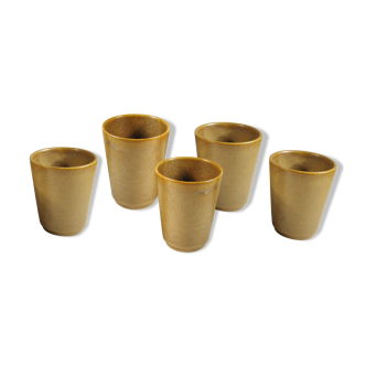 Lot of 6 sandstone cups 1970
