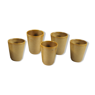 Set of 6 stoneware cups 1970