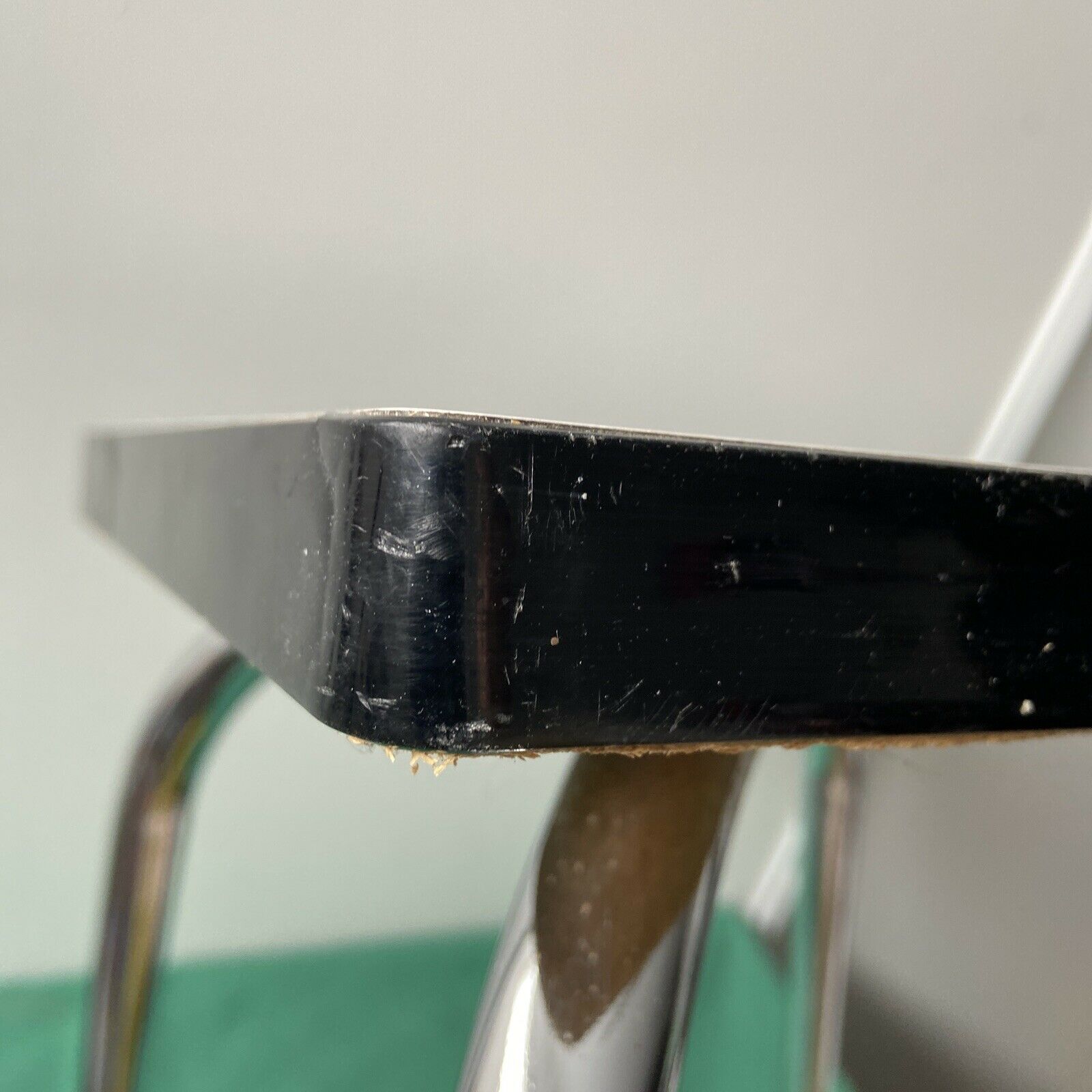 White stool in formica and metal