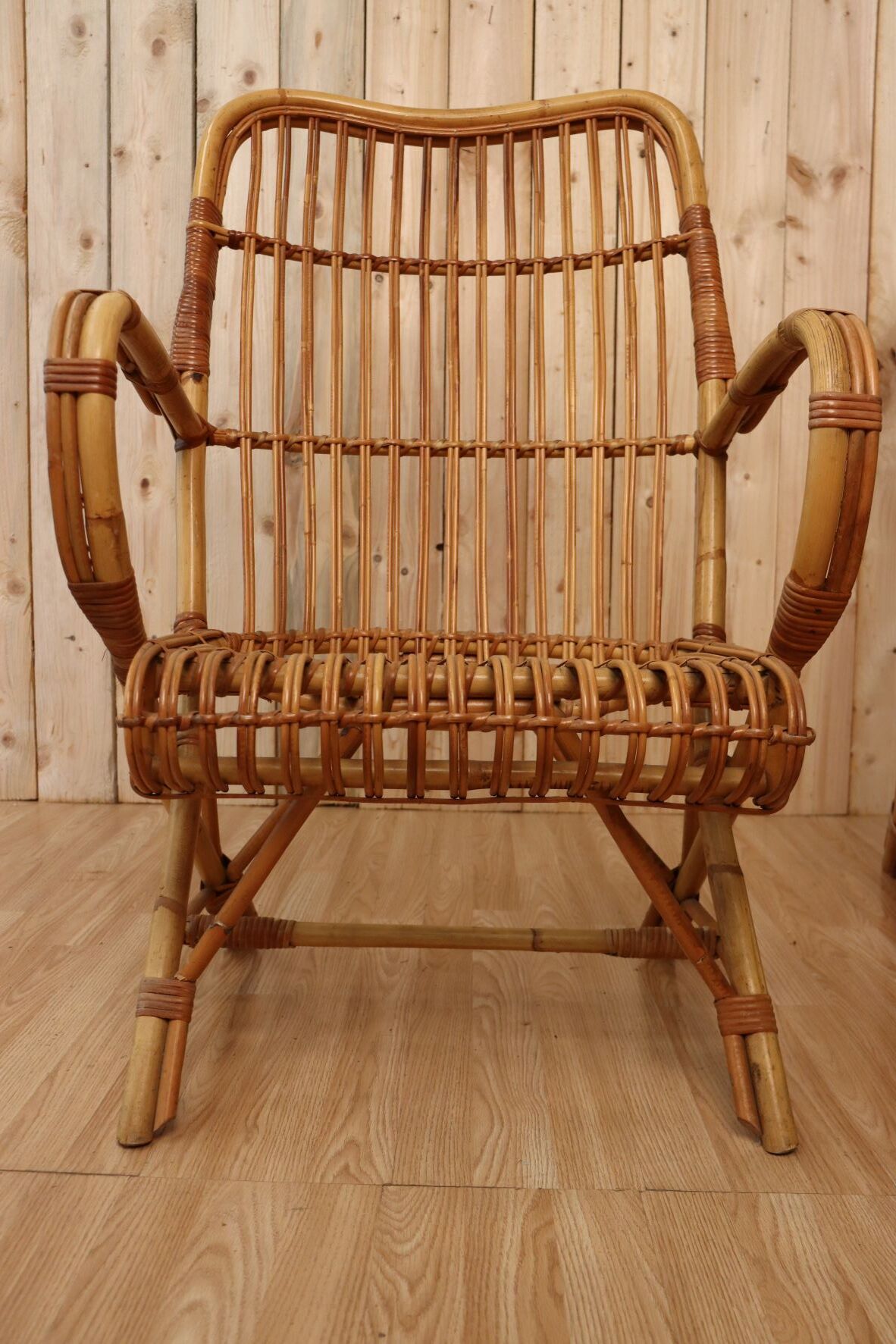Pair Rattan Armchairs