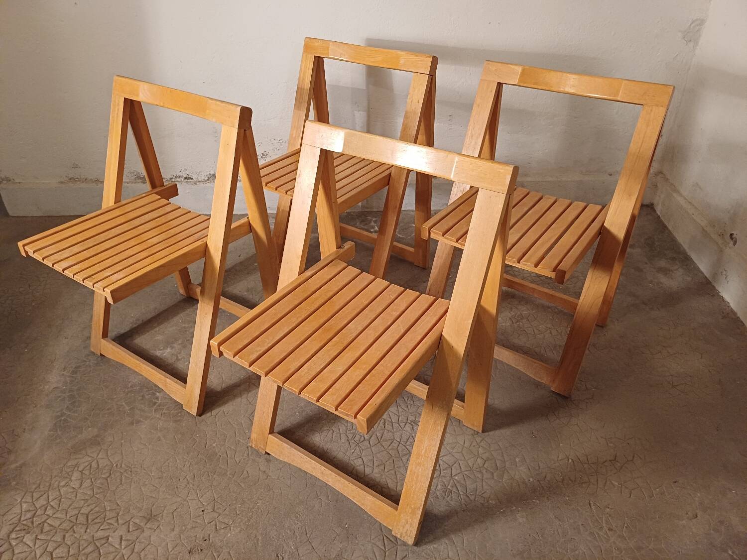 Designer folding wooden chairs