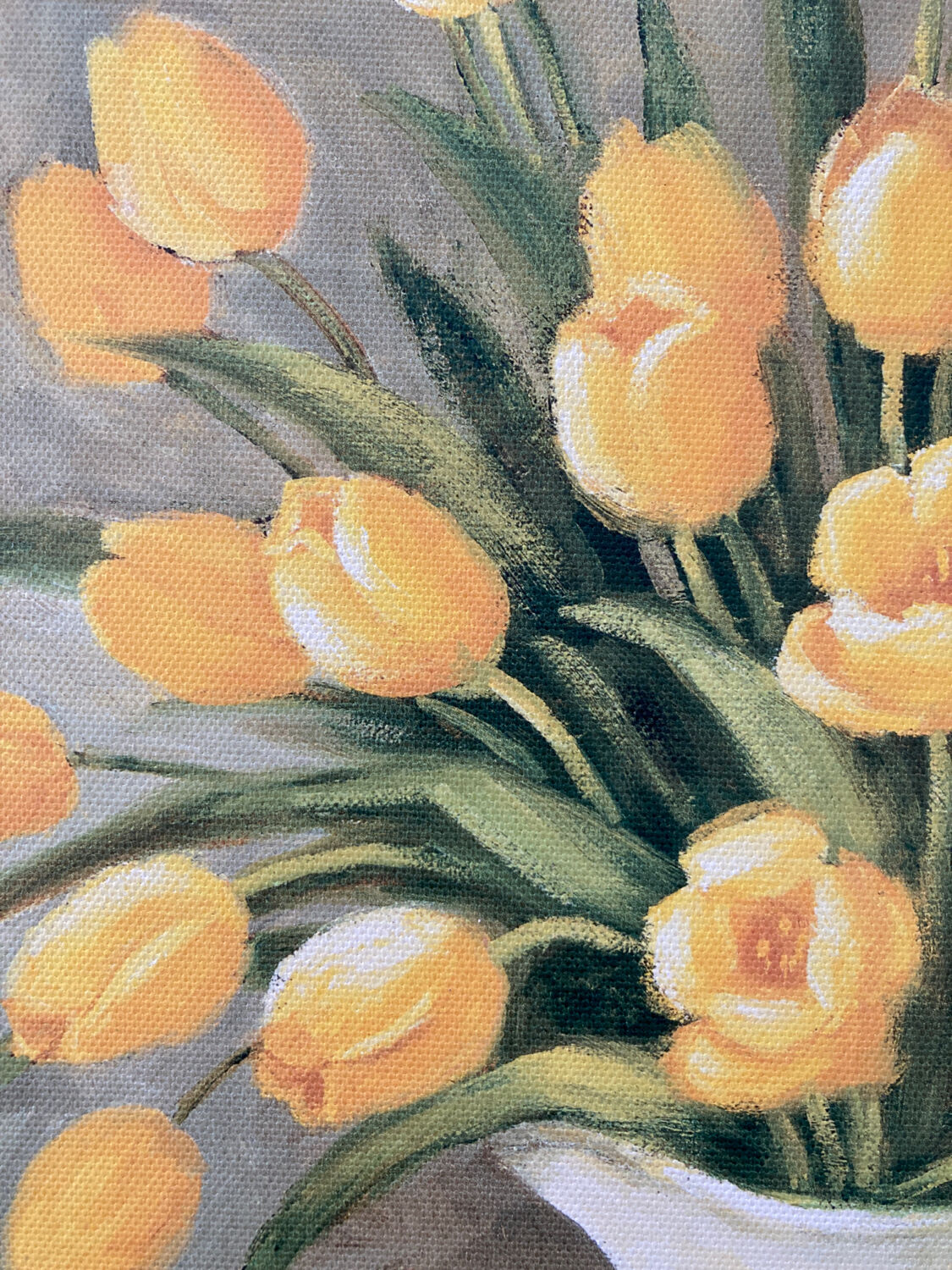 Bouquet of flowers including tulip and yellow pitcher