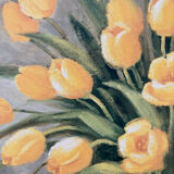 Bouquet of flowers including tulip and yellow pitcher