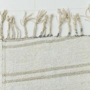 Kilim Turc Écru à Rayures, Style Scandinave, Salon et Chambre, 176x252Cm