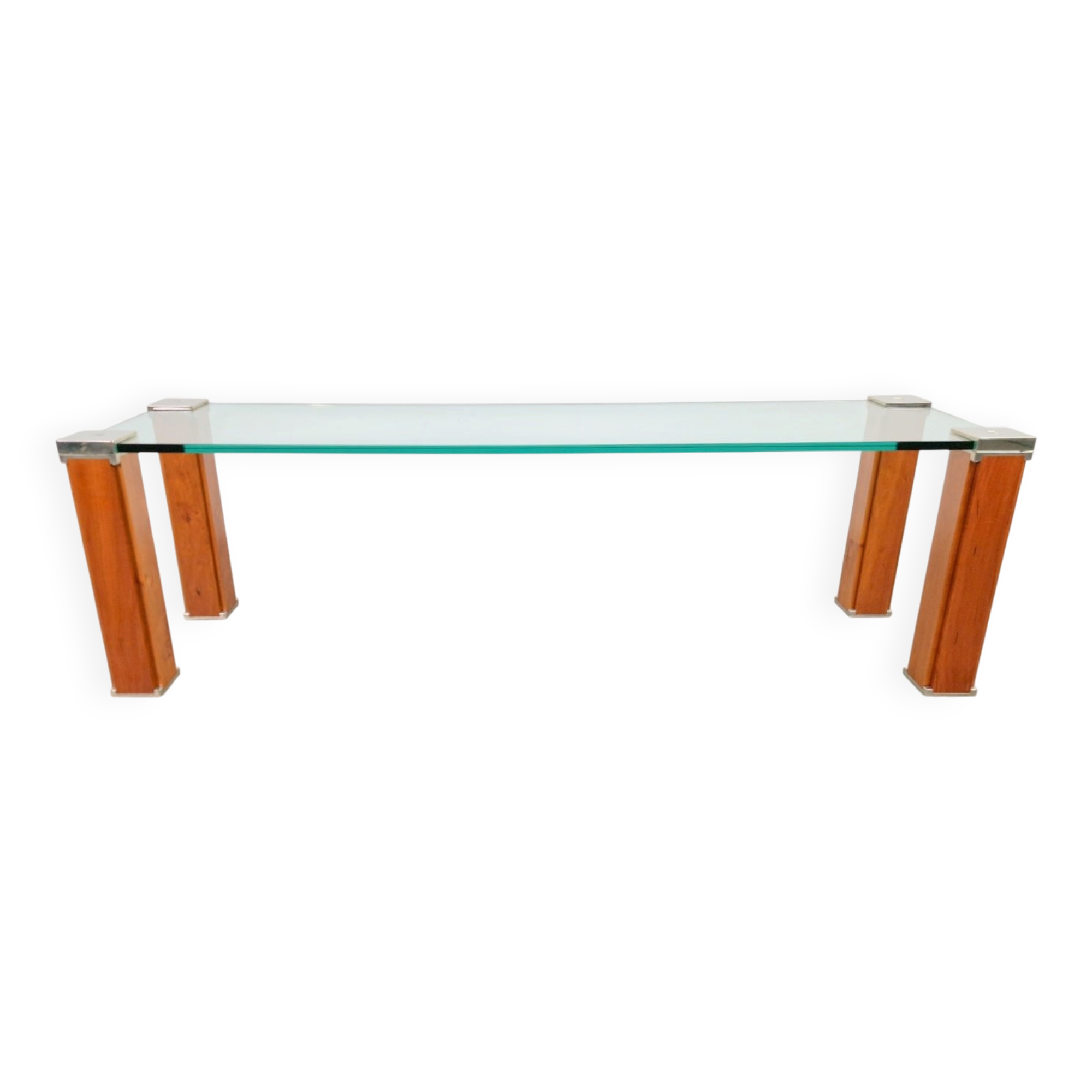 Pioneer T66 Cherry Wood & Glass Side Table from Peter Ghyczy, 1980s