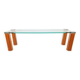 Pioneer T66 Cherry Wood & Glass Side Table from Peter Ghyczy, 1980s