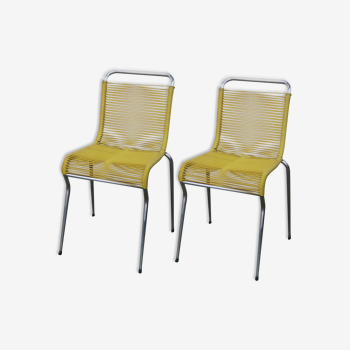 Paire de chaises en scoubidou