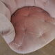 Former Napoleon lll toad chair in pink fabric on wheels
