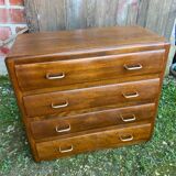 Ancienne commode bois 4 tiroirs années 50 vintage