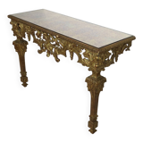 Old Gilded Console Marbled Glass Rococo Style Gold