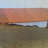 Mahogany round table with 4 extensions from the 1950s