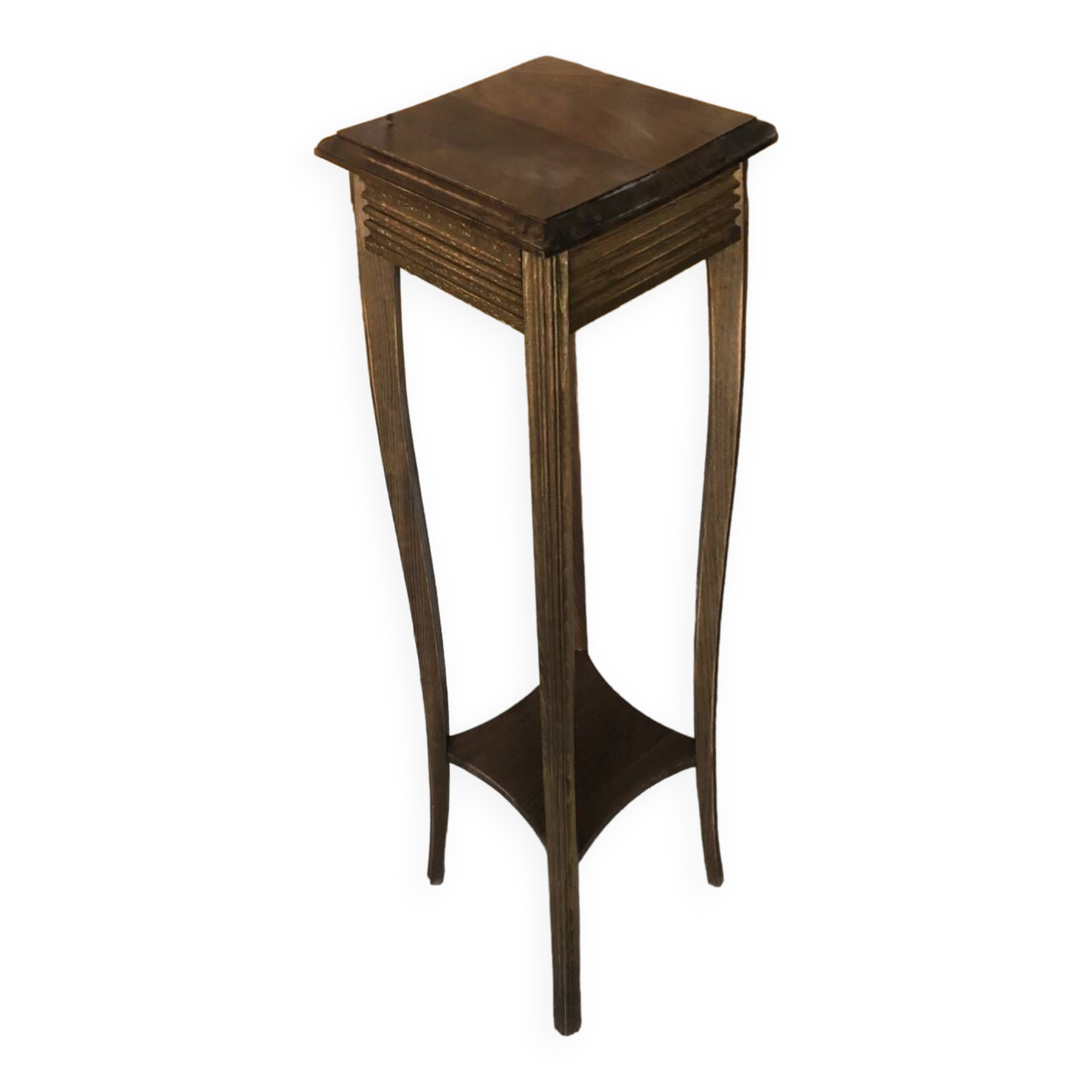 Vintage Wooden High Bolster Side Table #A605