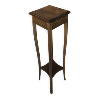 Vintage Wooden High Bolster Side Table #A605