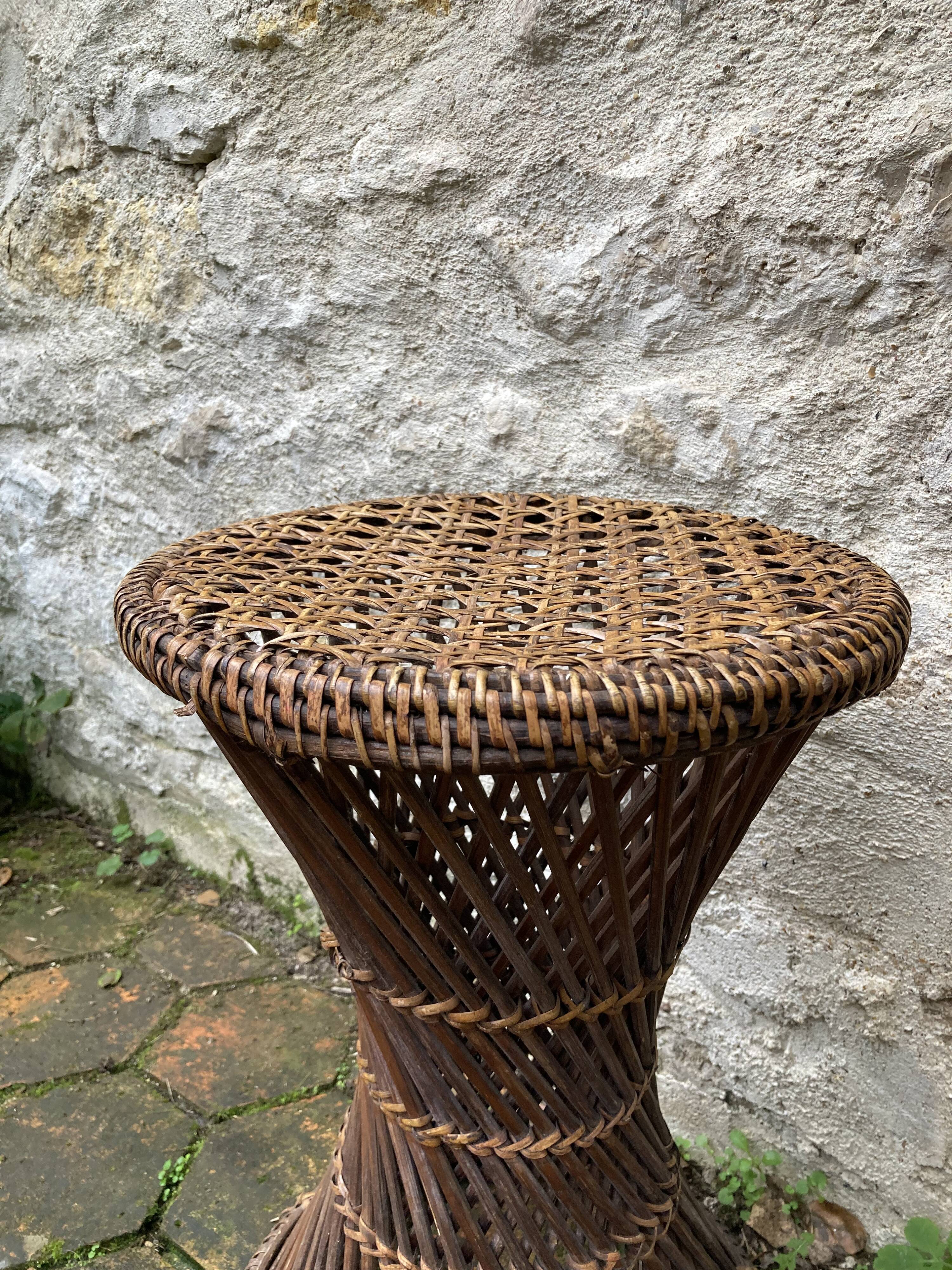 Vintage cane diabolo stool