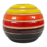Vase boule en céramique rayé Aldo Londi Bitossi, Italie, 1960s